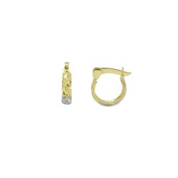 Brinco Argola Treli�a Tricolor em Ouro 18 Kilates - 25365